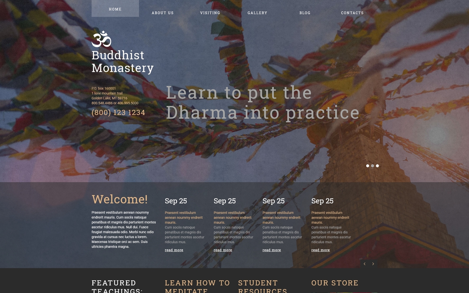 Responsywny szablon Joomla Buddhist Monastery #49342