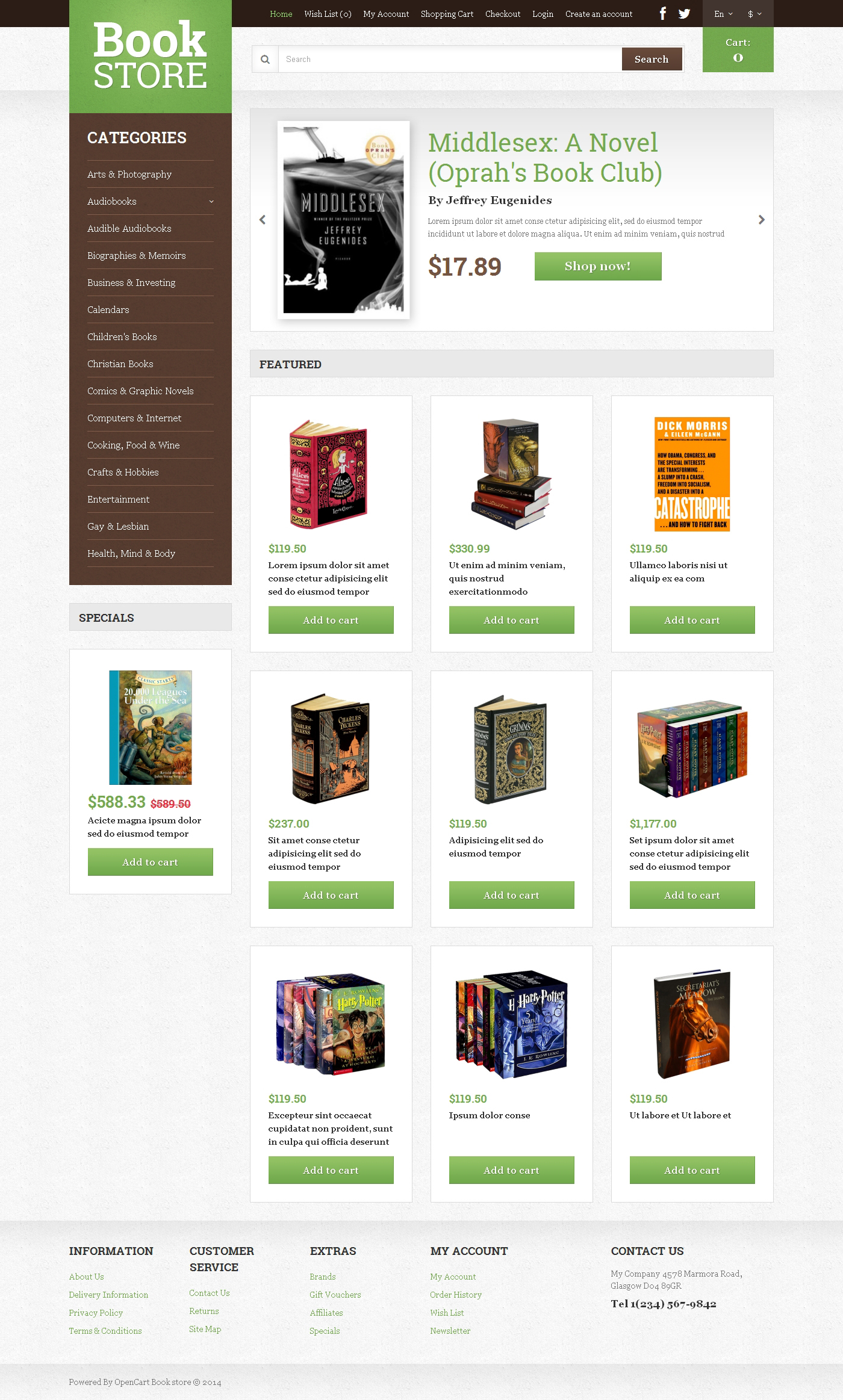 Responzivní OpenCart šablona "Book Shop" #49309 - screenshot