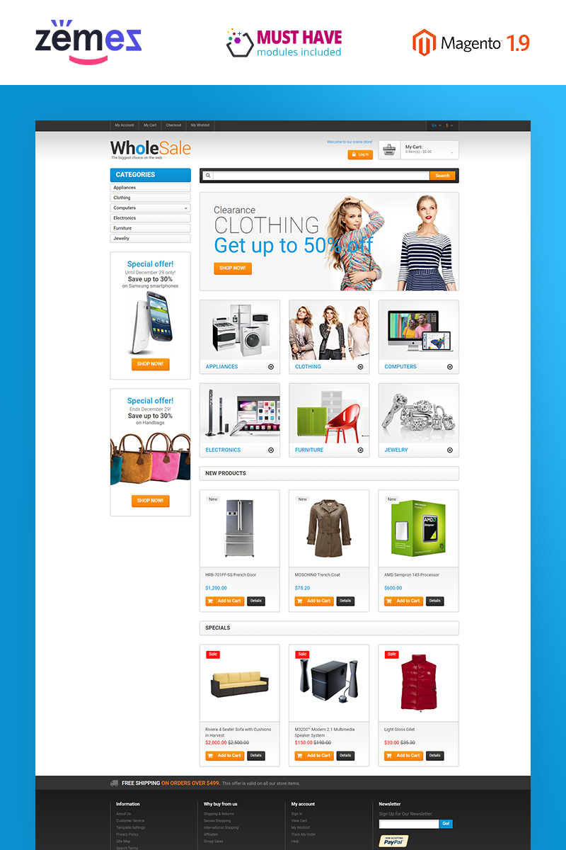 Reszponzív Elektronikai üzlet Magento sablon 49368