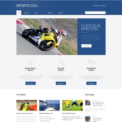 Thème WordPress adaptatif  pour site de nouvelles sportives