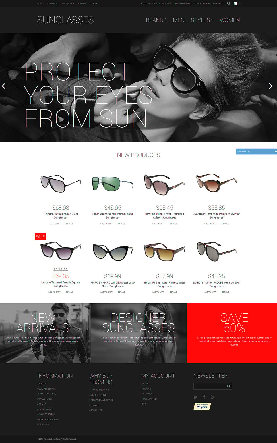 Sunglasses Shop Magento Theme New Screenshots BIG