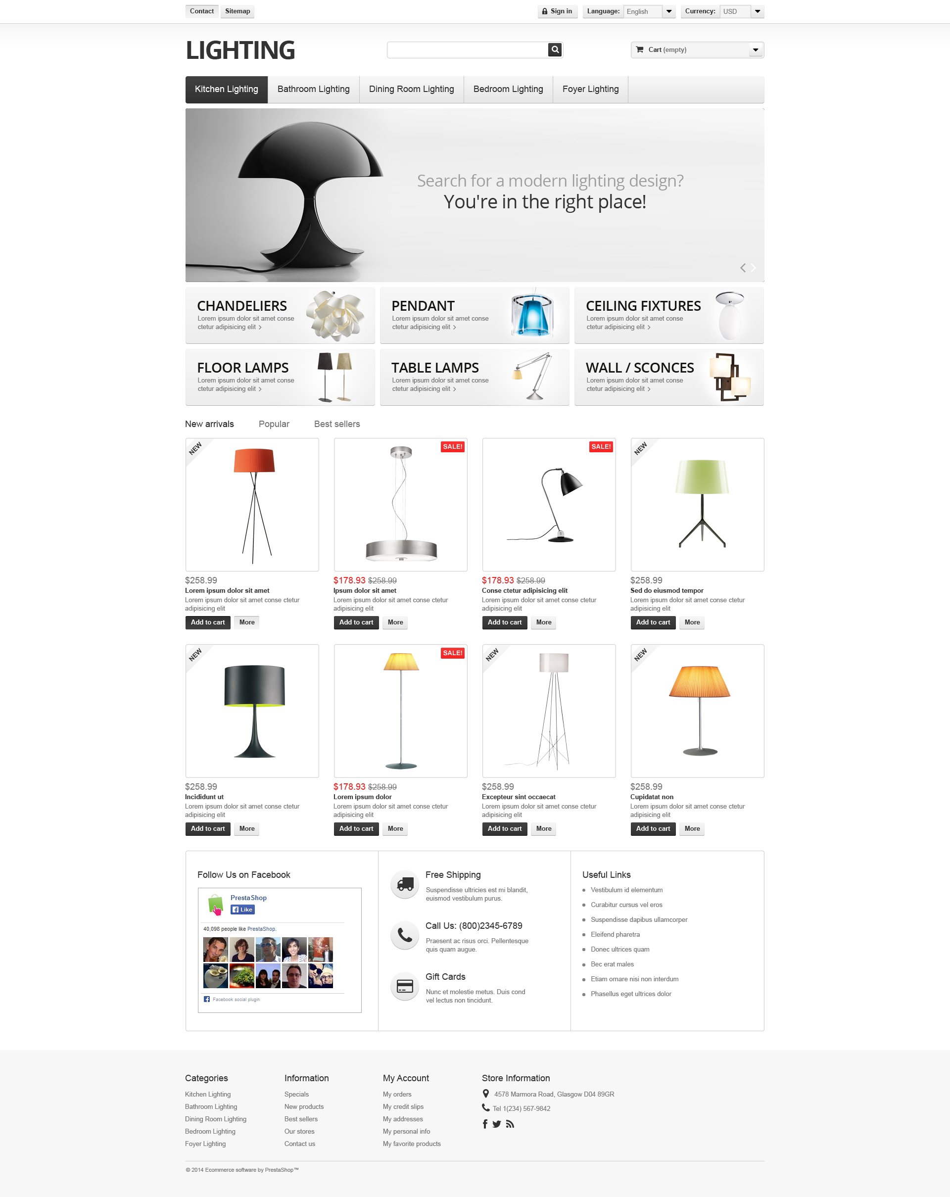 Tema De PrestaShop "Lighting Interior" #49395