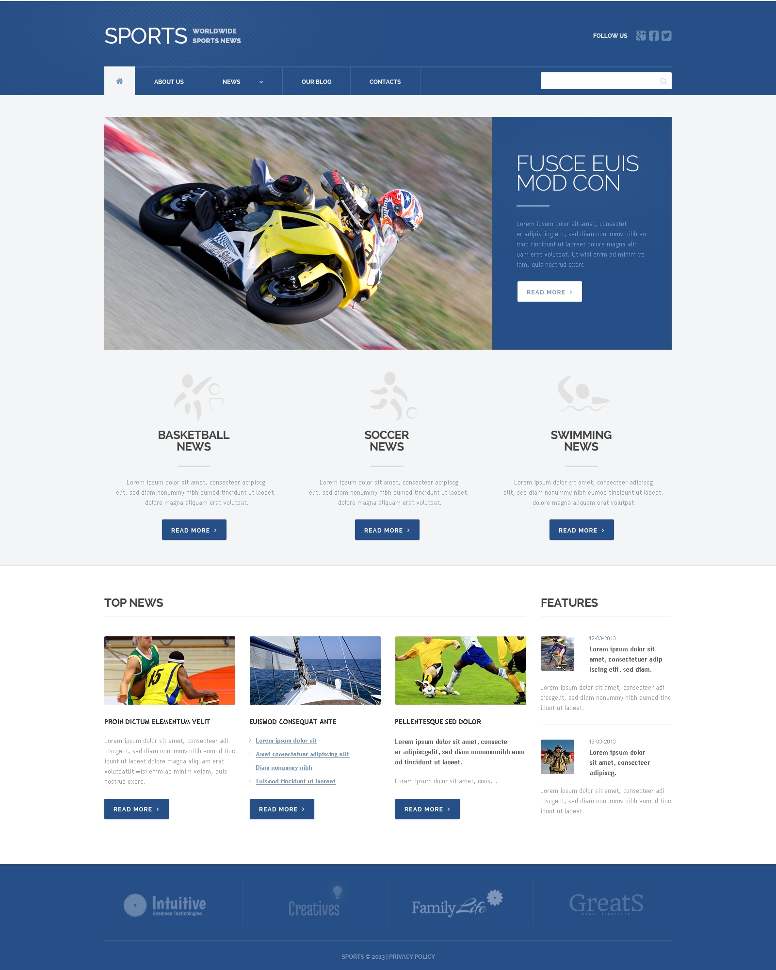 Tema WordPress Flexível para Sites de Noticiais de Esportes №49397 - screenshot