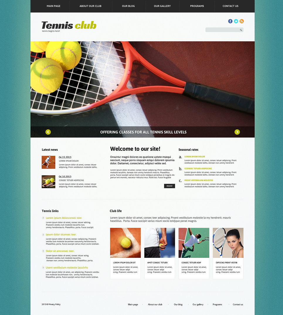 Tennis Responsive Joomla Template New Screenshots BIG