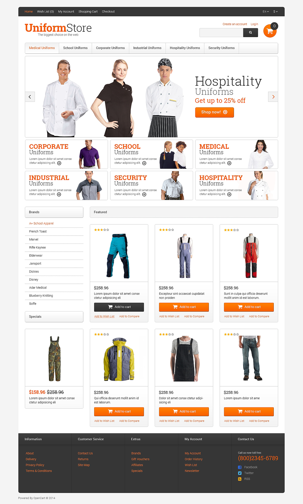 Uniform Store Responsive OpenCart Template New Screenshots BIG