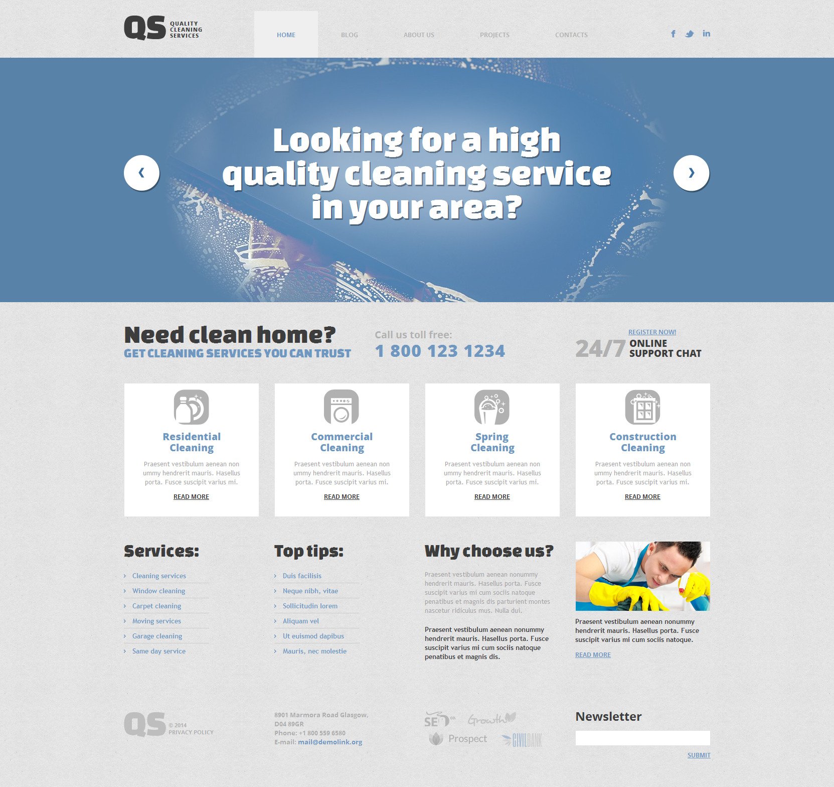 Window Cleaning Responsive WordPress Theme - screenshot