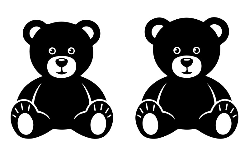 A vector silhouettes of two teddy Bears Illustration