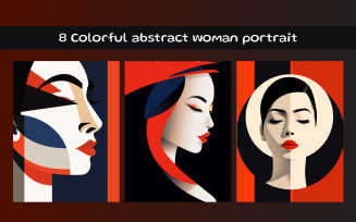 Colorful abstract woman portrait