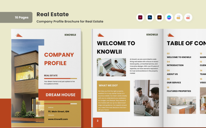Elegant Real Estate Company Profile Brochure Magazine Template