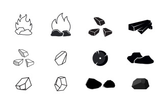 Industrial charcoal Vector icon design illustration v.6