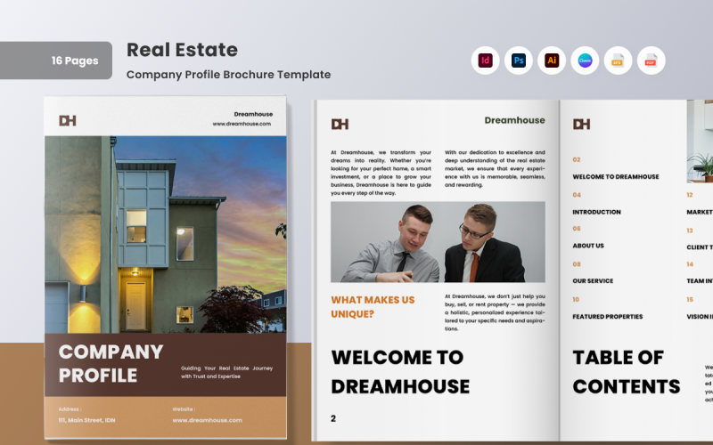 Modern Real Estate Company Profile Magazine Template