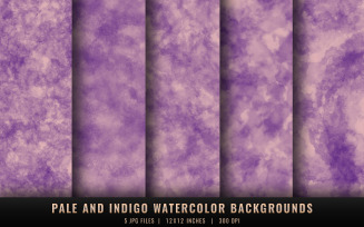 Pale and Indigo Watercolor Backgrounds