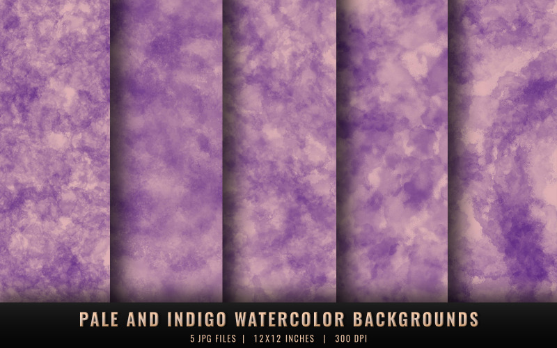 Pale and Indigo Watercolor Backgrounds