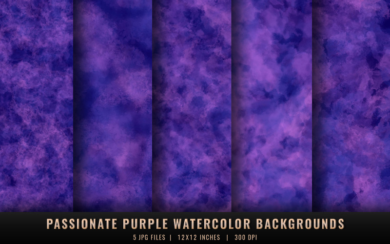 Passionate Purple Watercolor Backgrounds