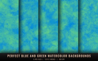 Perfect Blue and Green Watercolor Backgrounds