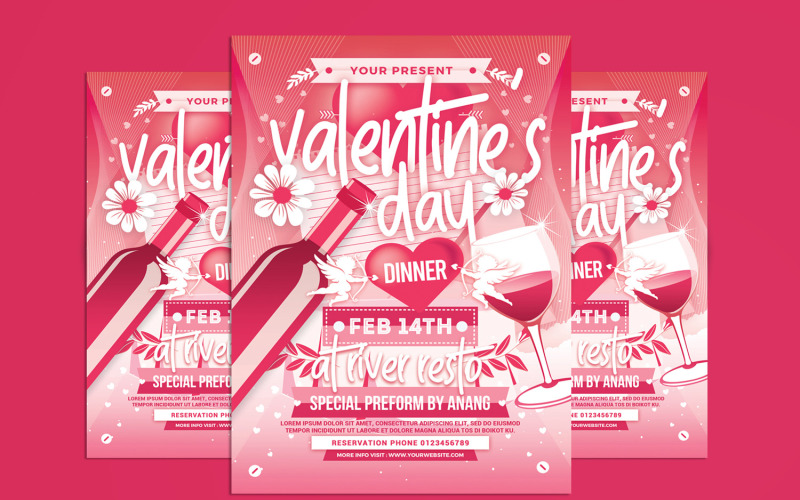 Valentine Day Dinner Flyer Corporate Identity