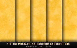 Yellow Mustard Watercolor Backgrounds