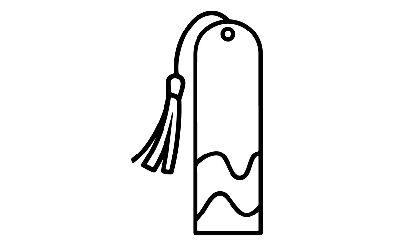 A black and white illustration of a bookmark Illustration