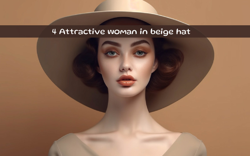 Attractive woman in beige hat Illustration