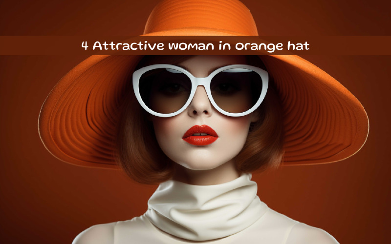 Attractive woman in orange hat Illustration