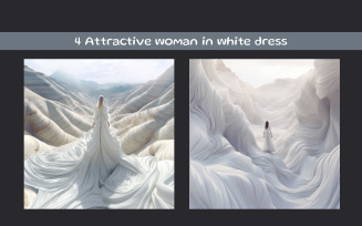 Attractive woman in white dress