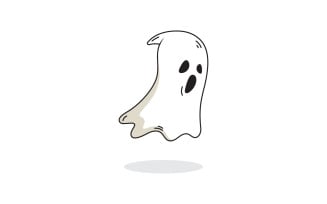 Cute ghost Vector icon design illustration template v.5