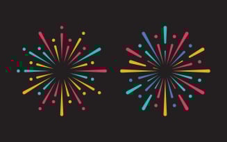 Firework event party vector icon illustration design template v.2