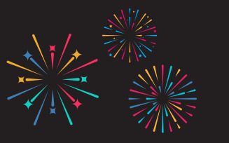 Firework event party vector icon illustration design template v.3