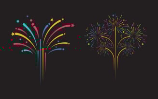Firework event party vector icon illustration design template v.4