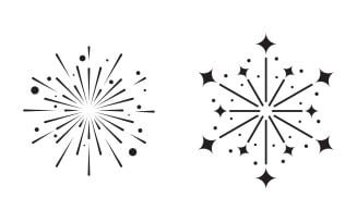 Firework event party vector icon illustration design template v.6