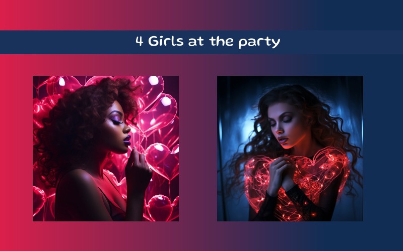 Girls at the party AI image Illustration