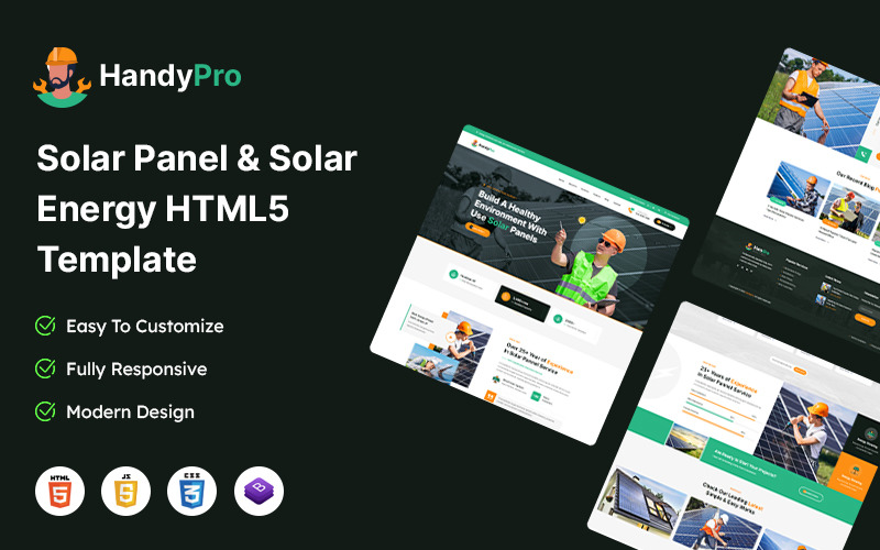 Handypro – Solar Panel & Solar Energy HTML5 Template Website Template