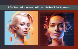 Portrait of a woman with an abstract background