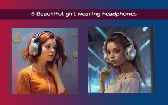 Vintage style with girl wearing headphones