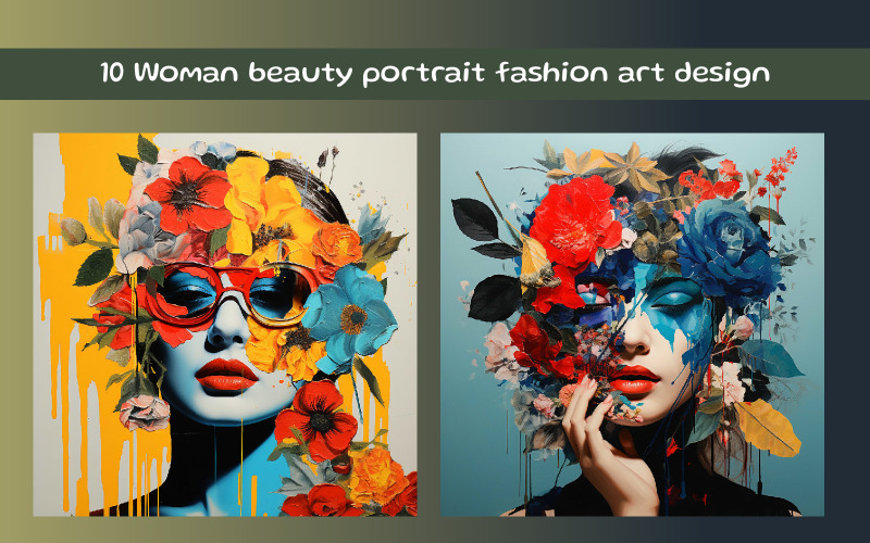 Woman beauty portrait fashion art design Illustration