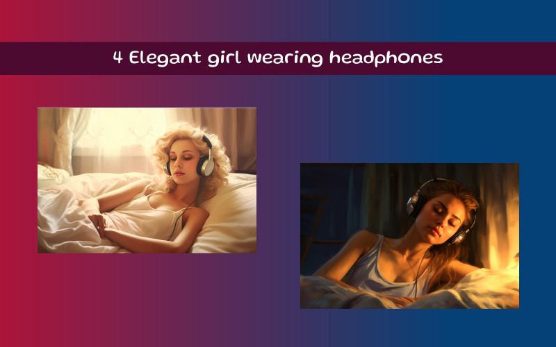 Elegant girl wearing headphones Illustration