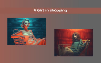 Girls in a shopping basket