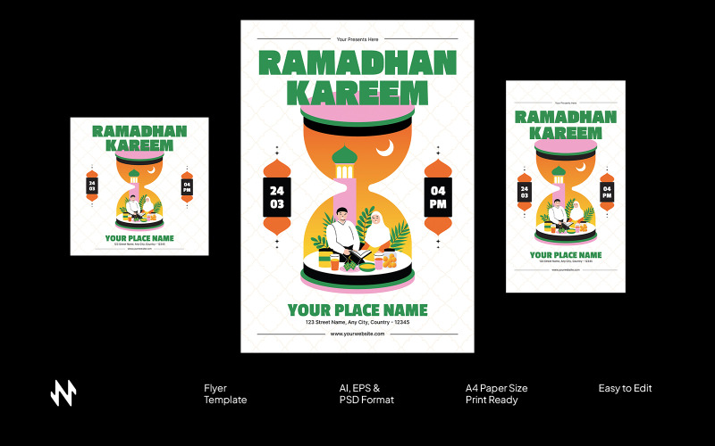 Minimal Ramadan Kareem Flyer Corporate Identity