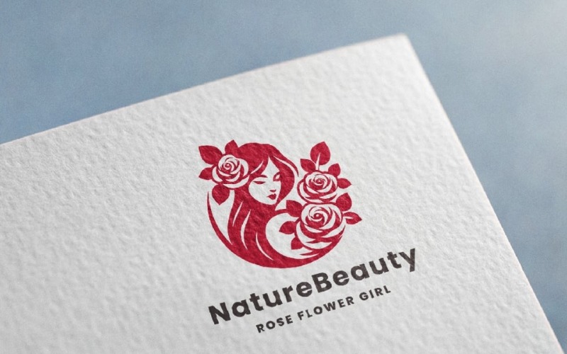 Nature Beauty Rose Girl Logo Logo Template