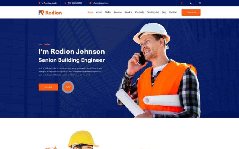 Redion - Corporate Personal Portfolio PSD Template Free