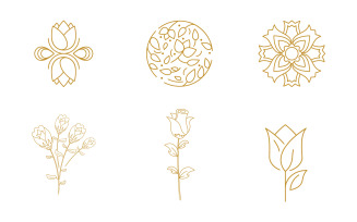 Beauty florist Shop icon logo design template v.13