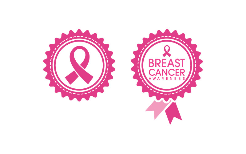 Breast cancer concept Pink ribbon event Vector illustration v.3 Logo Template