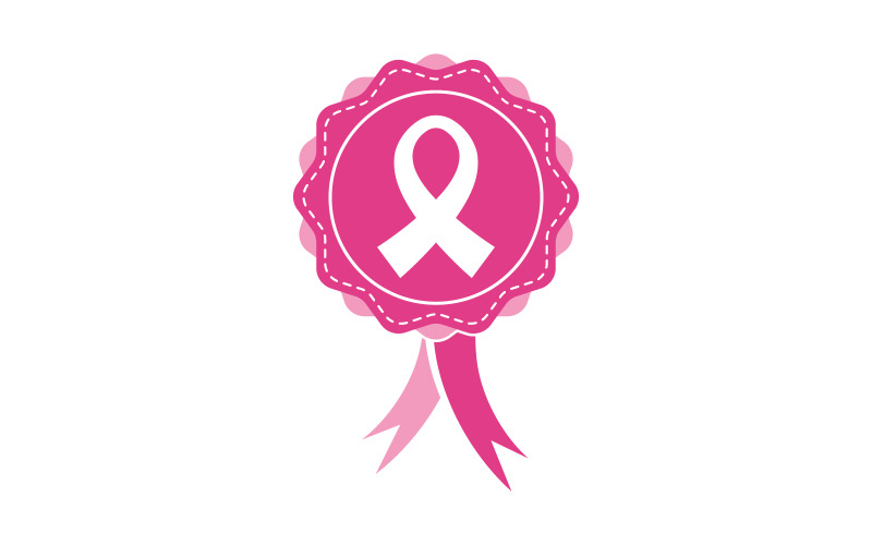 Breast cancer concept Pink ribbon event Vector illustration v.4 Logo Template