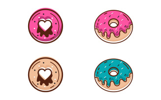 Cake sweety Donut Vector icon design illustration v.3