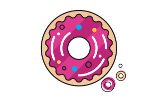 Cake sweety Donut Vector icon design illustration v.8