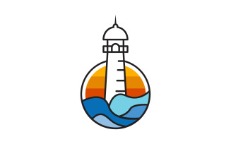 Light house ocean vector icon illustration design template v.1
