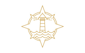Light house ocean vector icon illustration design template v.4