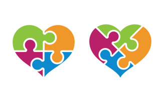 Puzzle adoption help care Vector Illustration design v.6