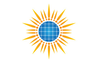 Modern Sun Solar Energy vector icon illustration template v.1