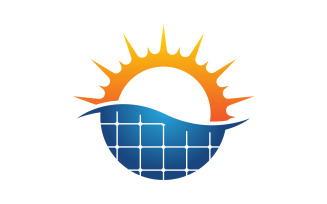 Modern Sun Solar Energy vector icon illustration template v.2